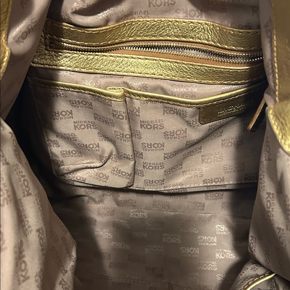 Michael Kors Bronze Metallic Hobo Bag - Picture 3 of 8
